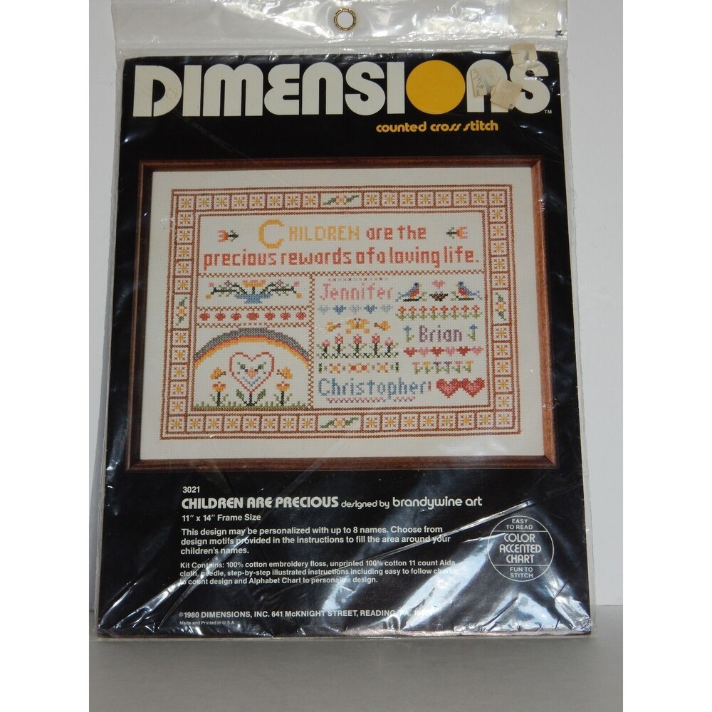 Dimensions 1980 Children Are Precious Counted Cross Stitch Kit #3021 SEALED